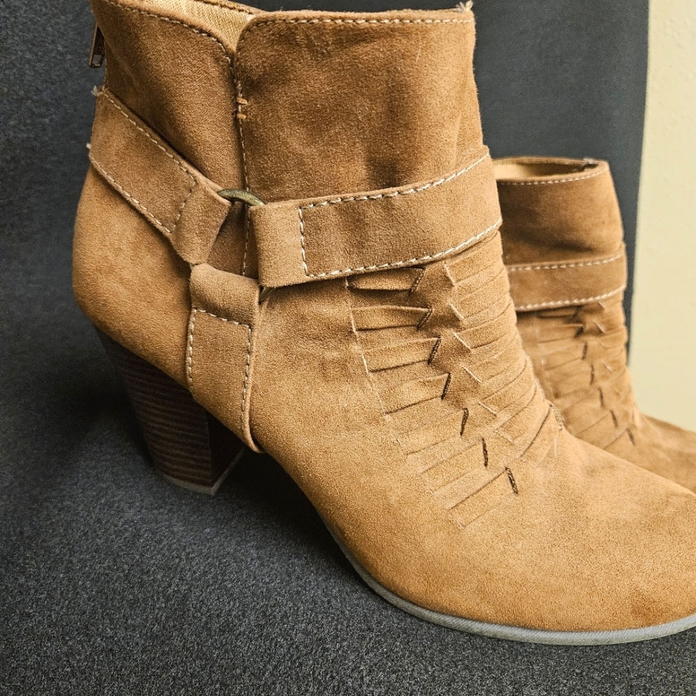 Express Tan Suede Ankle Booties